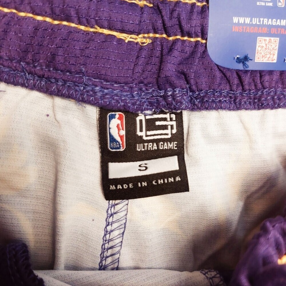 NBA Los Angeles Lakers Mens S Athletic Basketball Shorts Purple Tropical Floral - Picture 3 of 6